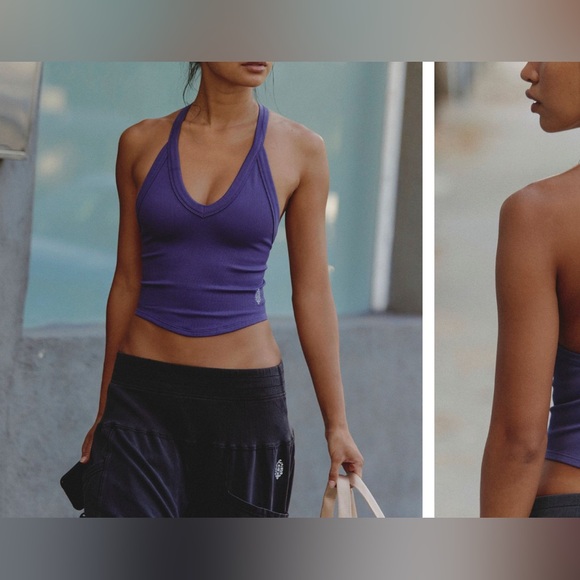 NWT Free People FP Movement All Clear V Neck Cami - graphite purple - M/L, XL - Picture 2 of 8
